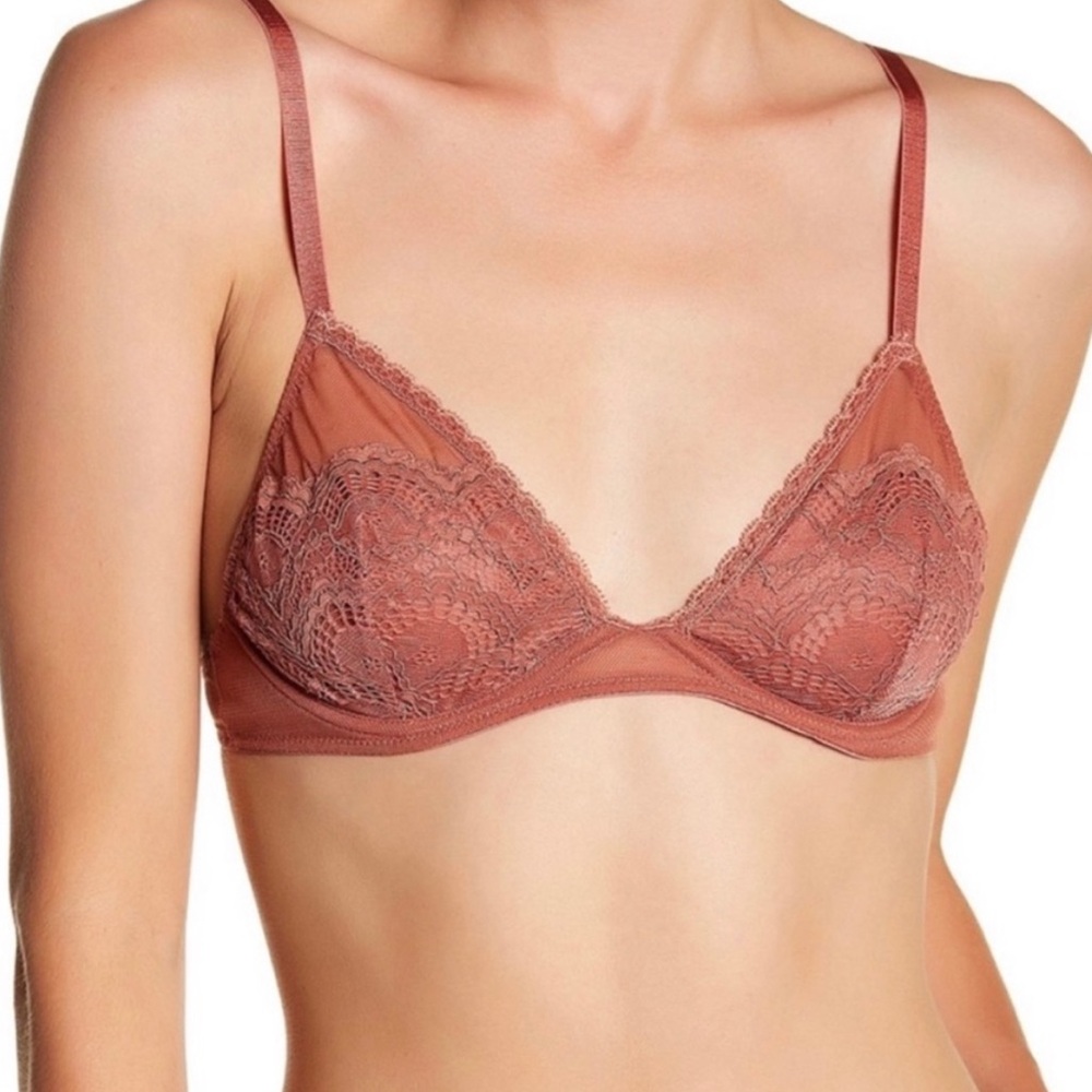 Free People Intimates Orange Copper Triangle Bralette 36C